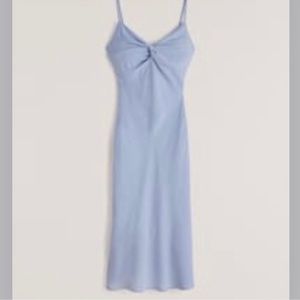 Abercrombie and Fitch twist front slip dress light blue size small